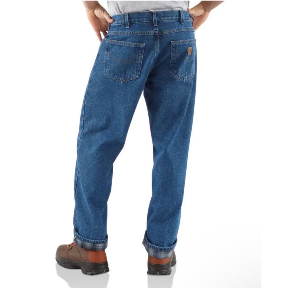 Carhartt Jeans Men’s Relaxed Fit Fleece Flannel  Lined Insulated Denim 42x30